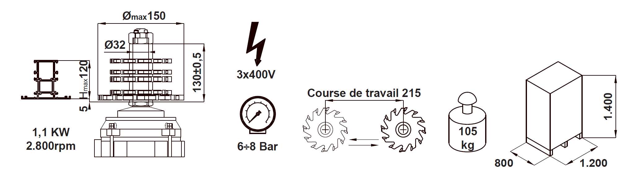 Fraiseuse  parecloses GLF80M